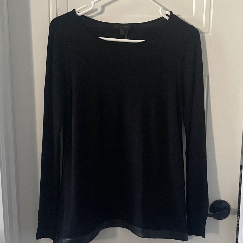 Donna Karan Classic Black Long Sleeve Knit Tunic